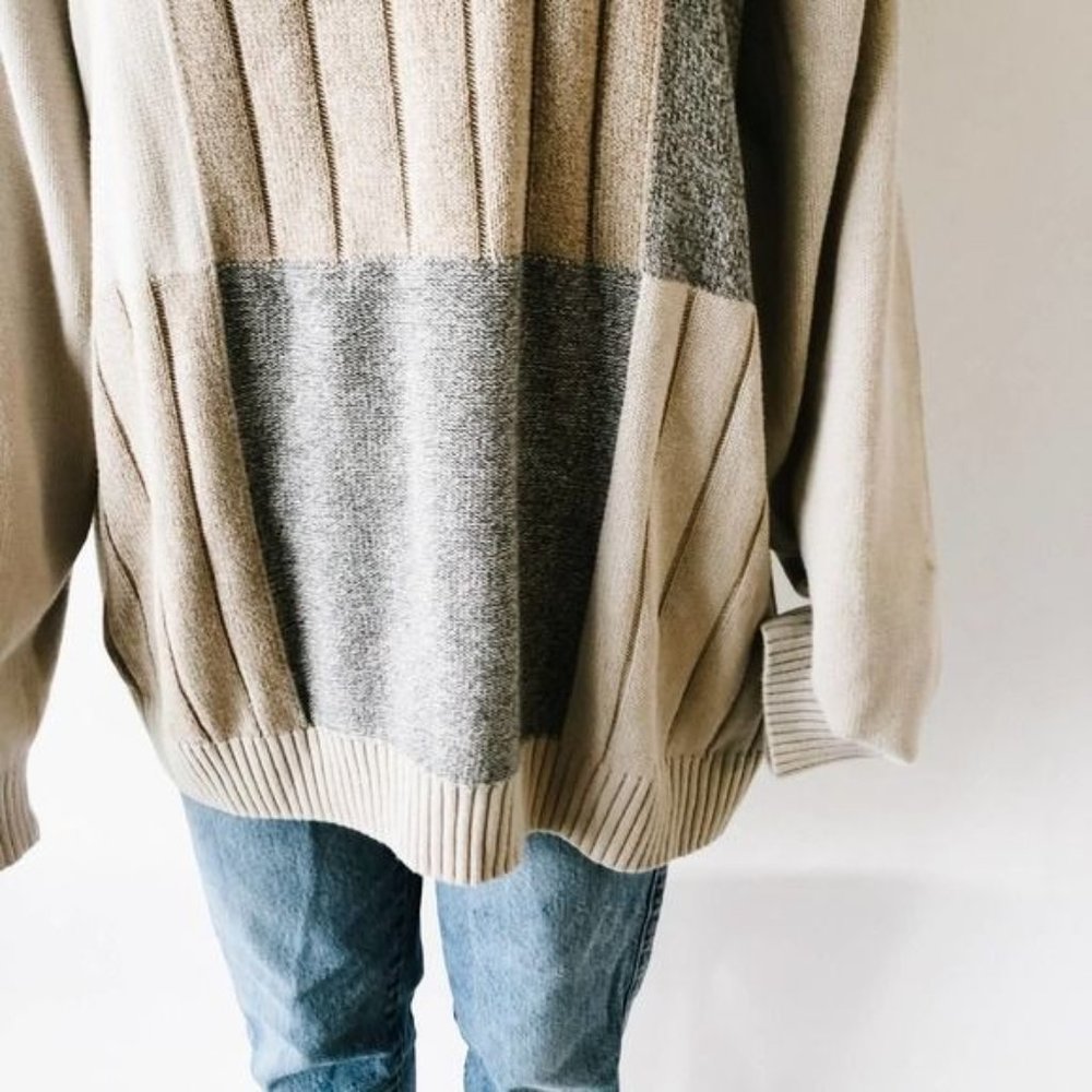 Vintage Tan Crewneck Long Sweater - Picture 3 of 7